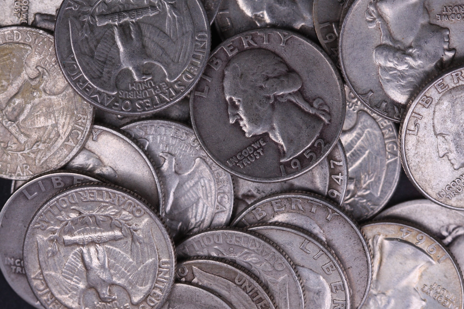 90% Silver Washington Quarters.