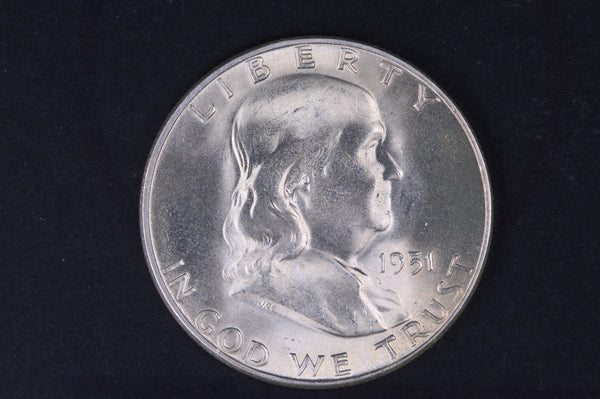 1951-S Franklin Half Dollar. Nice Raw UN-Circulated Coin. Store#10502