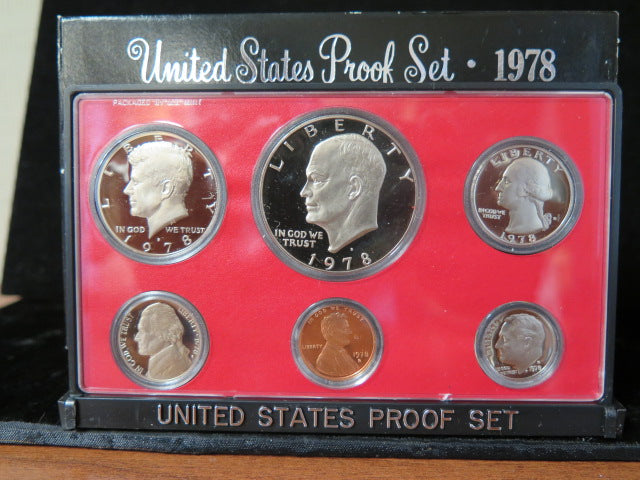 1978 Proof Set, 6 Coin Proof Set, Encased in Original Government Packaging.