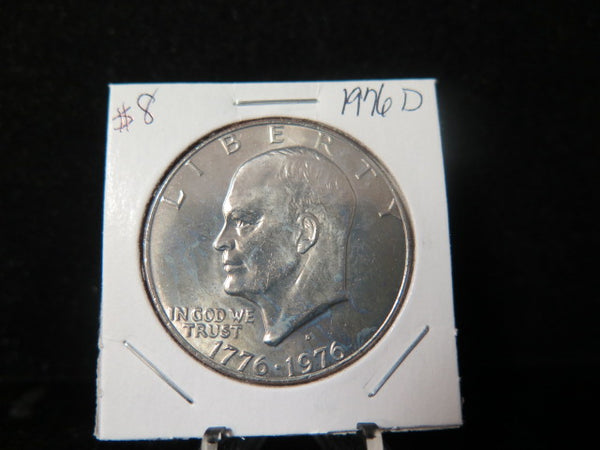 1976-D Eisenhower Dollar, Type 1. UN-Circulated, Removed From a U.S. Mint Set.