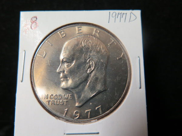 1977-D Eisenhower Dollar. UN-Circulated, Removed From a U.S. Mint Set.
