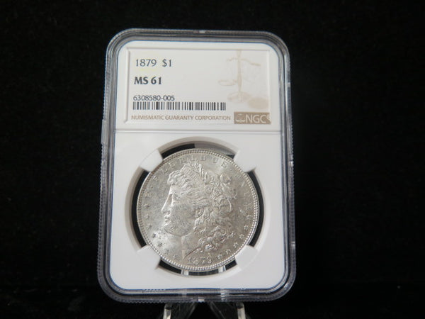 1879 Morgan Silver Dollar, NGC Graded MS 61 Un-Circulated Coin. Store #03077