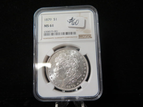1879 Morgan Silver Dollar, NGC Graded MS 61. Store #03079