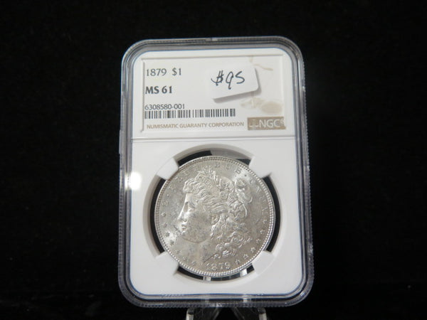 1879 Morgan Silver Dollar, NGC Graded MS 61. Store #03081