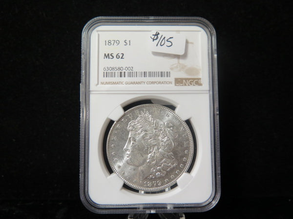 1879 Morgan Silver Dollar, NGC Graded MS 62. Store  #03082