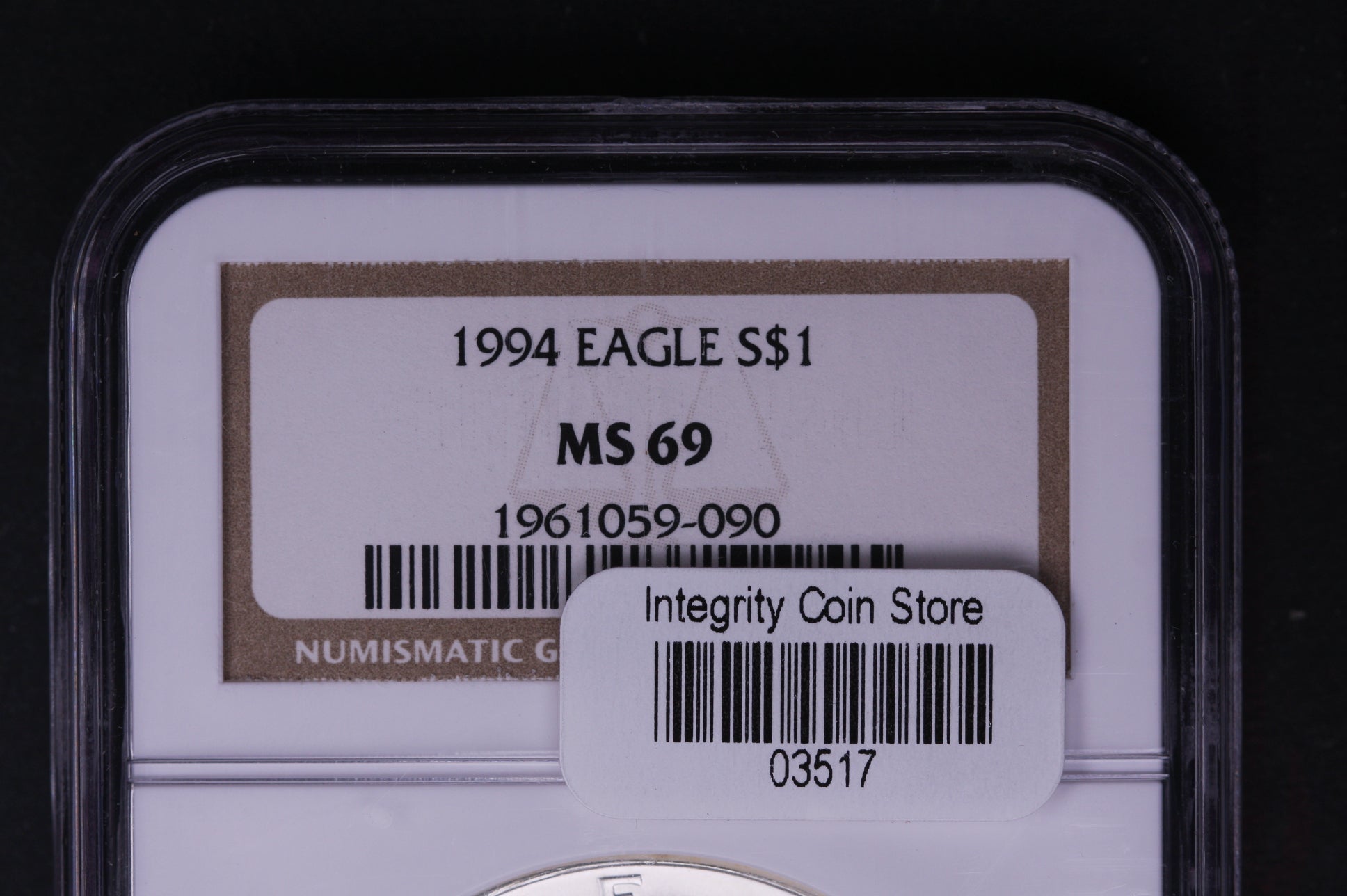 1994 Silver Eagle $1. NGC Graded MS-69 Un-Circulated. Store #AE0040