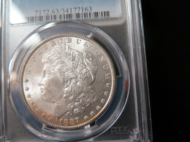 1887 Morgan Silver Dollar, PCGS Graded MS 63. Store #03162