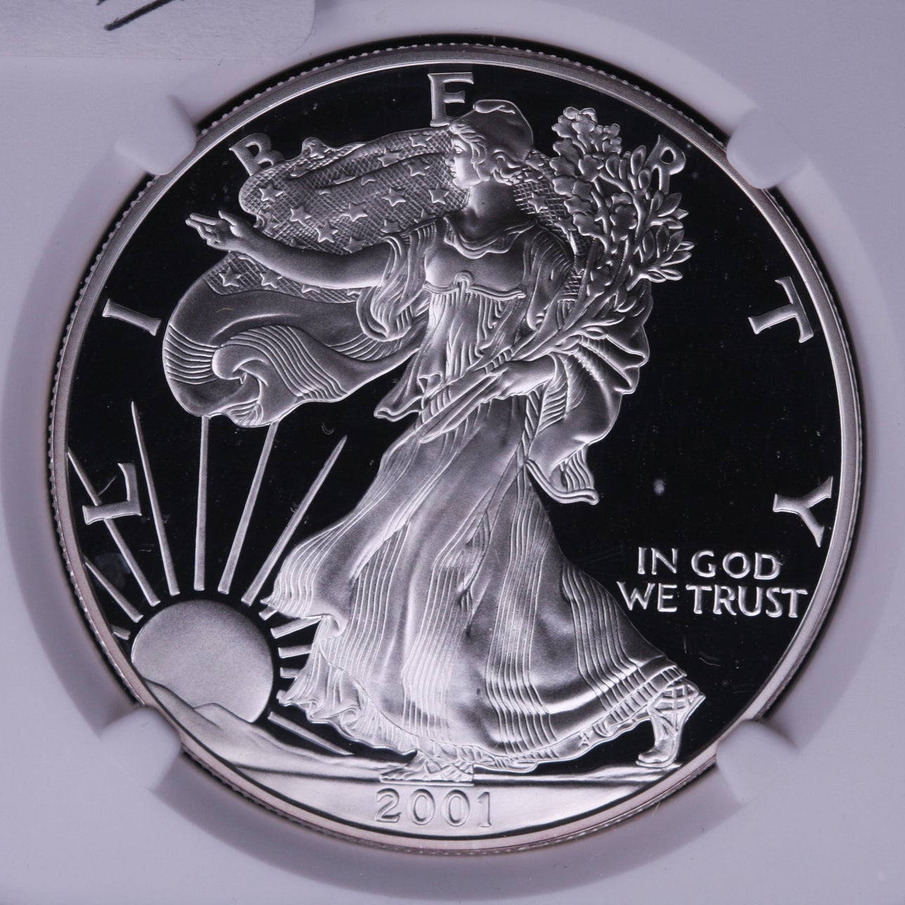 2001-W Silver Eagle $1. NGC Graded PF-70 Ultra Cameo. Store #AE0065