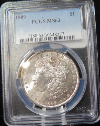 1889 Morgan Silver Dollar, PCGS MS 63. Uncirculated Coin, Store #DR0594.