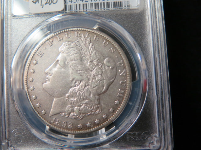 1892-S Morgan Silver Dollar, PCGS Graded XF 45. Store #03186