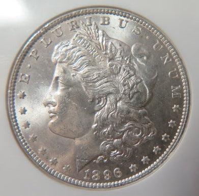 1896 Morgan Silver Dollar, NGC MS 64 Uncirculated Coin, Store #DR0606.