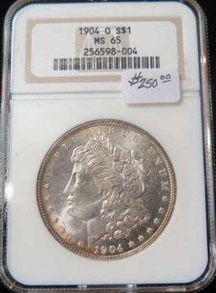 1904-O Morgan Silver Dollar, NGC MS-65, Gem Uncirculated, Store #DR0629.