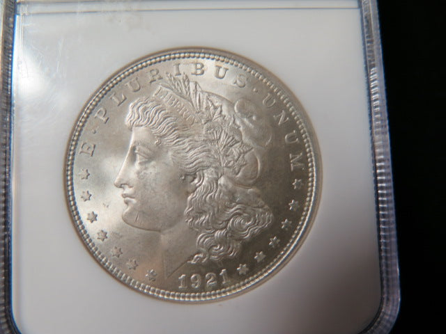 1921 Morgan Silver Dollar, NGC Graded MS 64 UNC. Store #03237