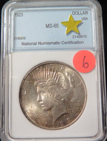 1923 Peace Silver Dollar, GEM Uncirculated Coin/Mint State. Store #DR0757