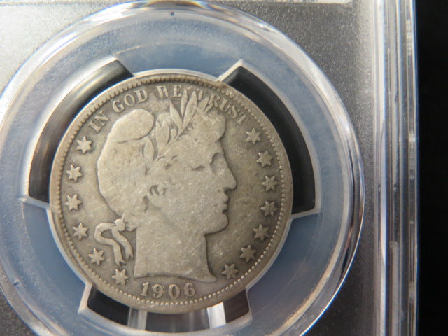 1906-O Barber Half Dollar. PCGS Graded VG08 Circulated Coin. Store # 03339