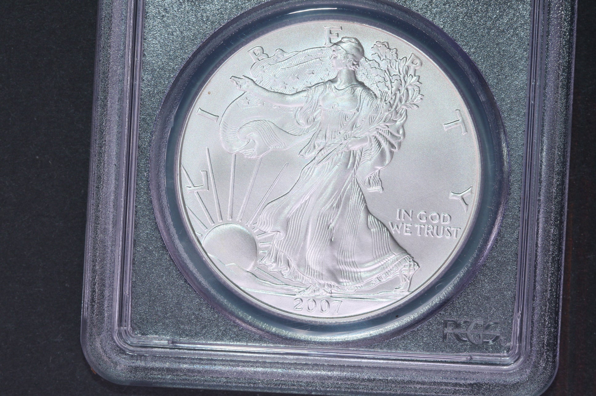 2007-W Silver Eagle $1. PCGS MS-69., Burnished Strike. Store #AE0100