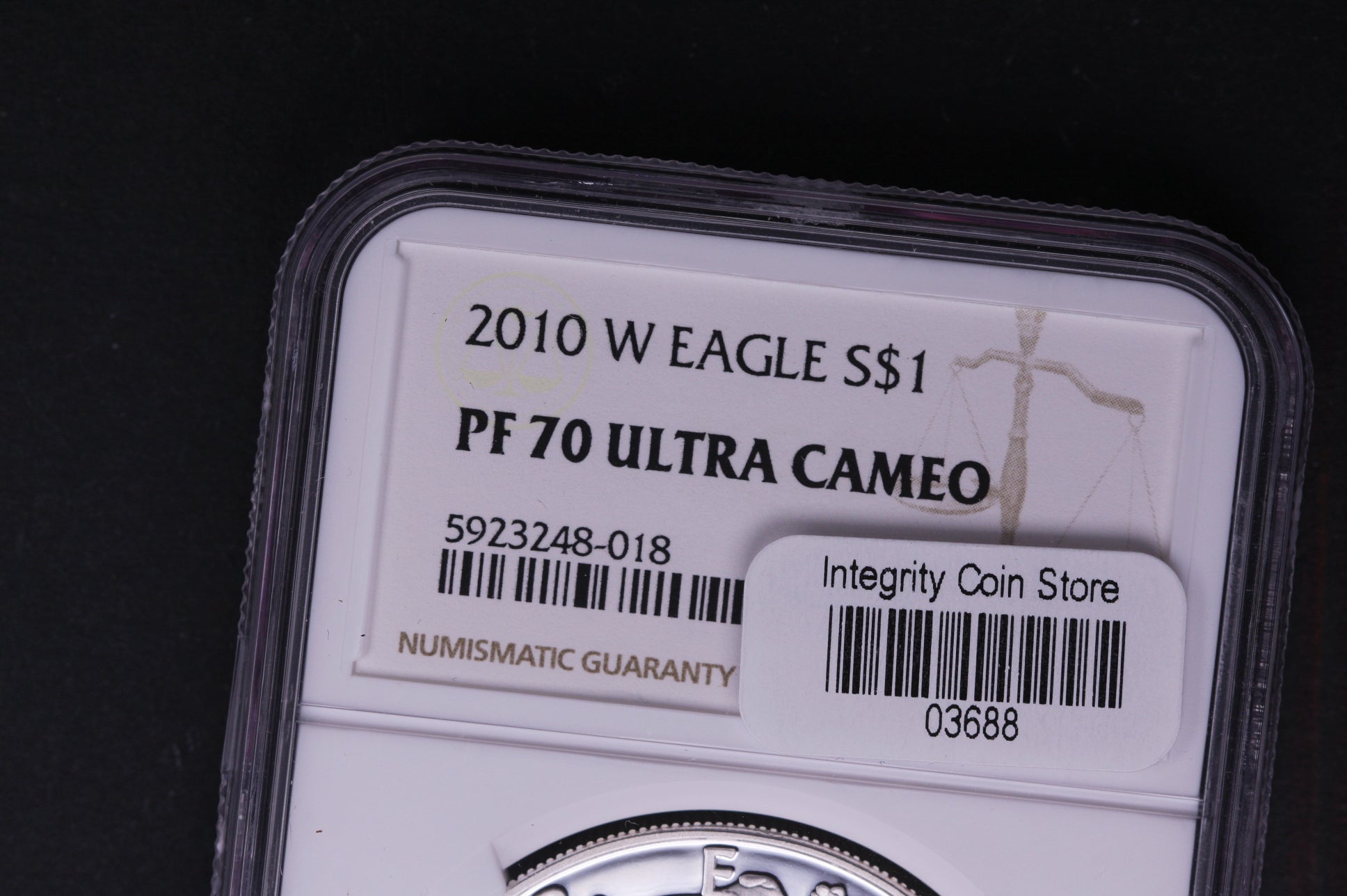 2010-W Silver Eagle $1. NGC Graded PF-70 Ultra Cameo. Store #AE0119