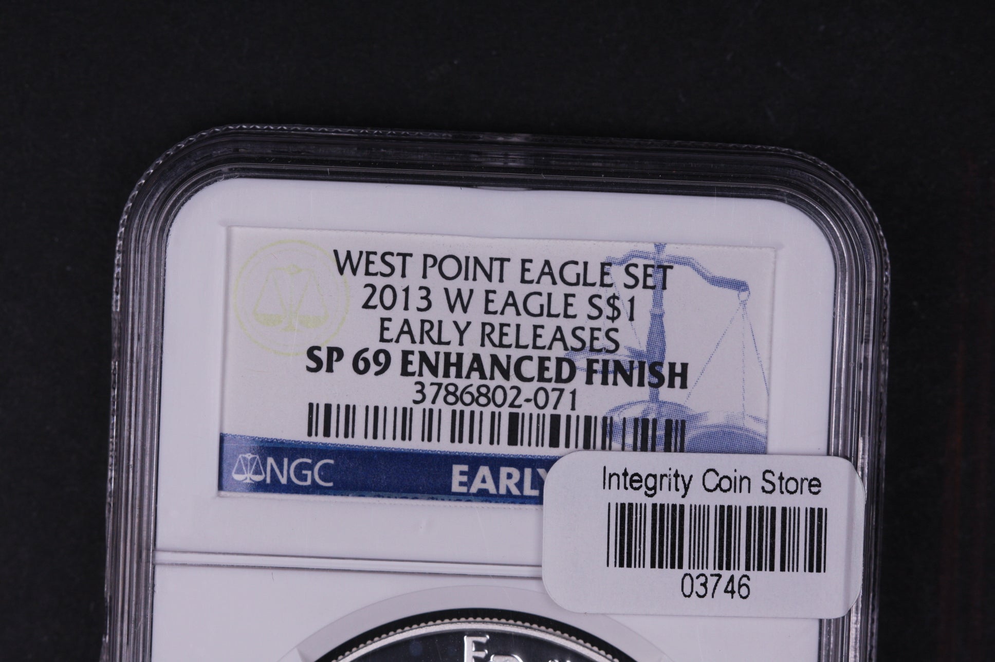 2013-W Silver Eagle $1. NGC Graded SP-69 Enhanced Finish. Store #03746
