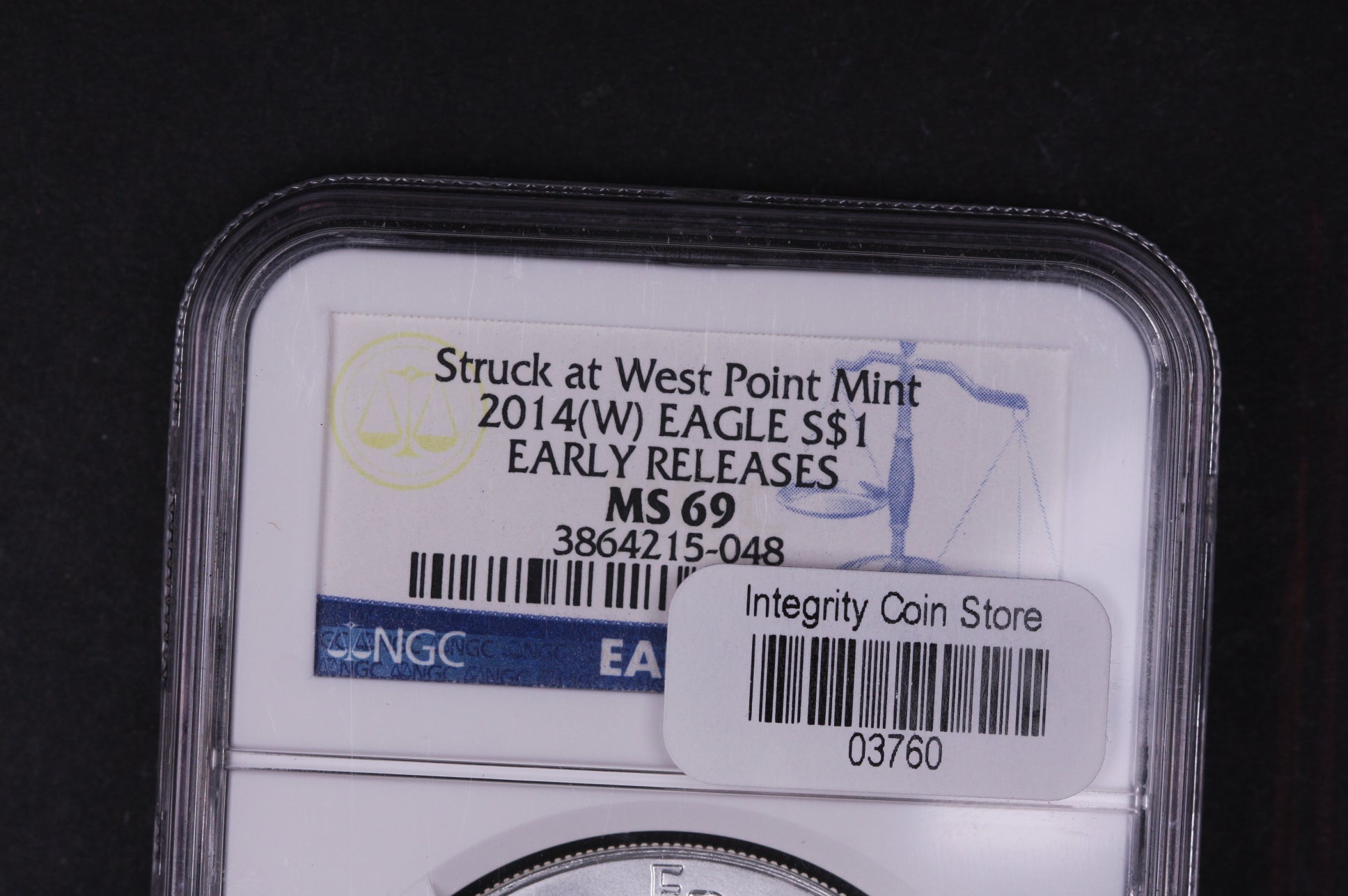 2014(W) American Silver Eagle. Gem UN-Circulated. NGC MS-69. #03760