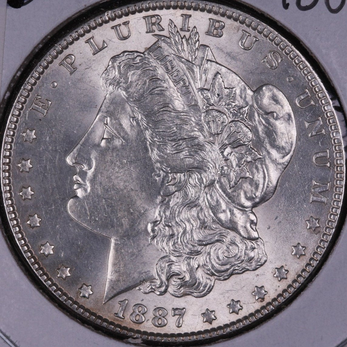 1887 Morgan Dollar, Mint State Uncirculated, Store #DR0046