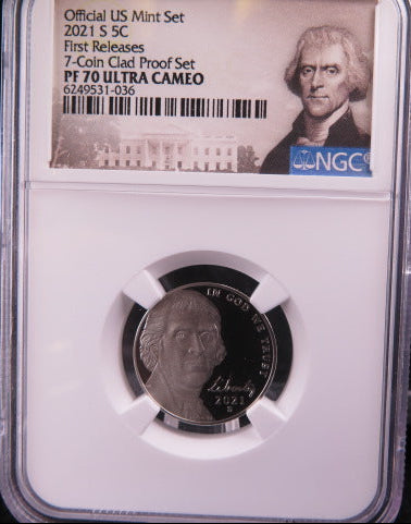 2021-S Proof Jefferson Nickel, NGC Graded PF-70 Ultra Cameo, Store #GNL056