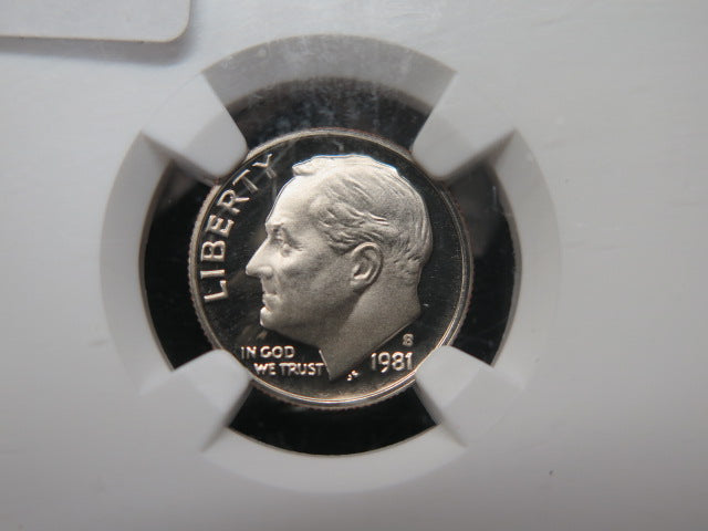 1981-S Roosevelt Dime, Type 2, NGC PF70 Ultra Cameo. Store #08538