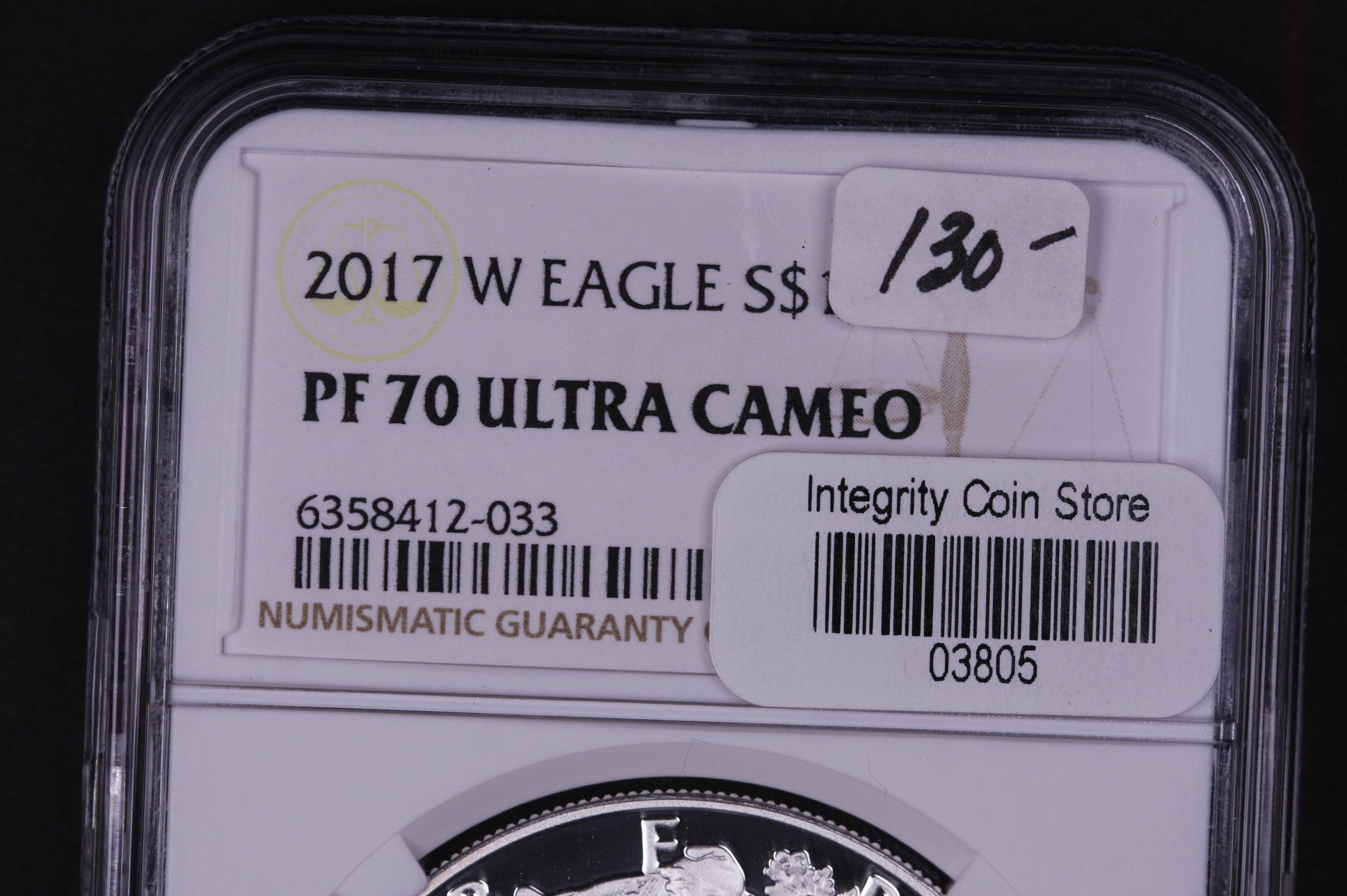 2017-W American Silver Eagle, NGC Graded PF-70 Ultra Cameo, Store #03805
