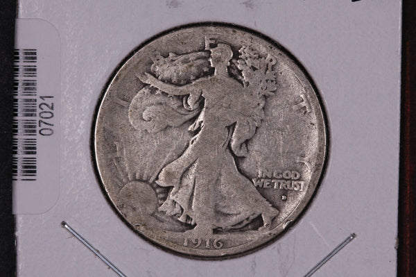 1916-D Walking Liberty Half Dollar.  Circulated Condition. Store #07021