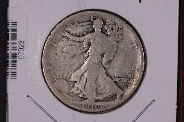 1916-D Walking Liberty Half Dollar.  Circulated Condition. Store #07023