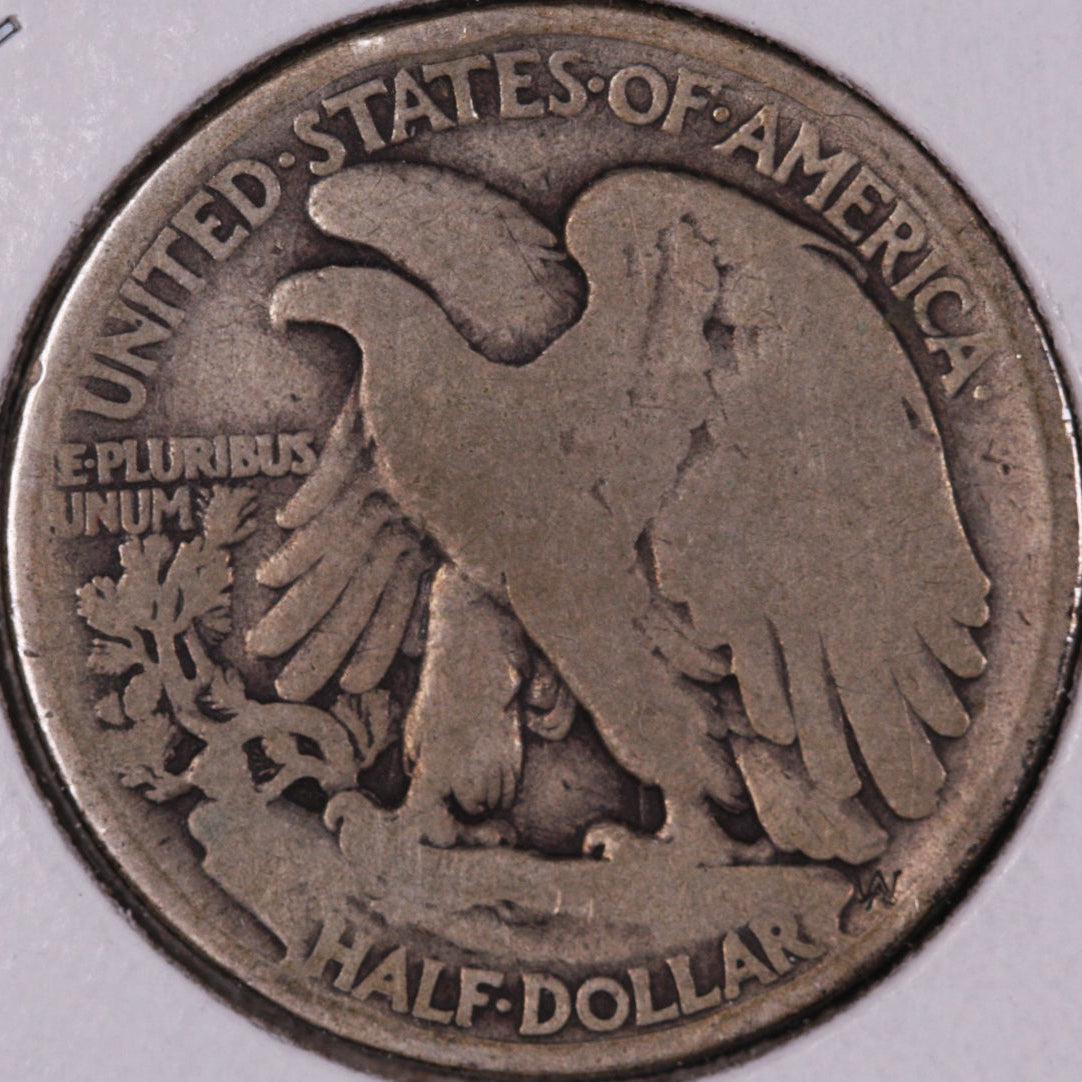 1916-D Walking Liberty Half Dollar, Good+ Circulated Condition, Store #07023