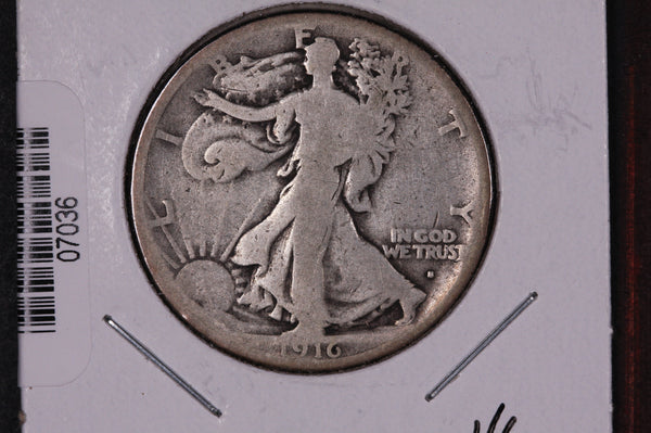 1916-D Walking Liberty Half Dollar.  Circulated Condition. Store #07036