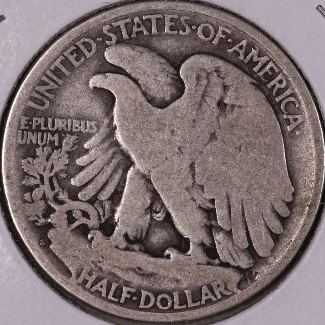 1917-S (Rev) Walking Liberty Half Dollar, Very Good Circulated Coin, Store #07066