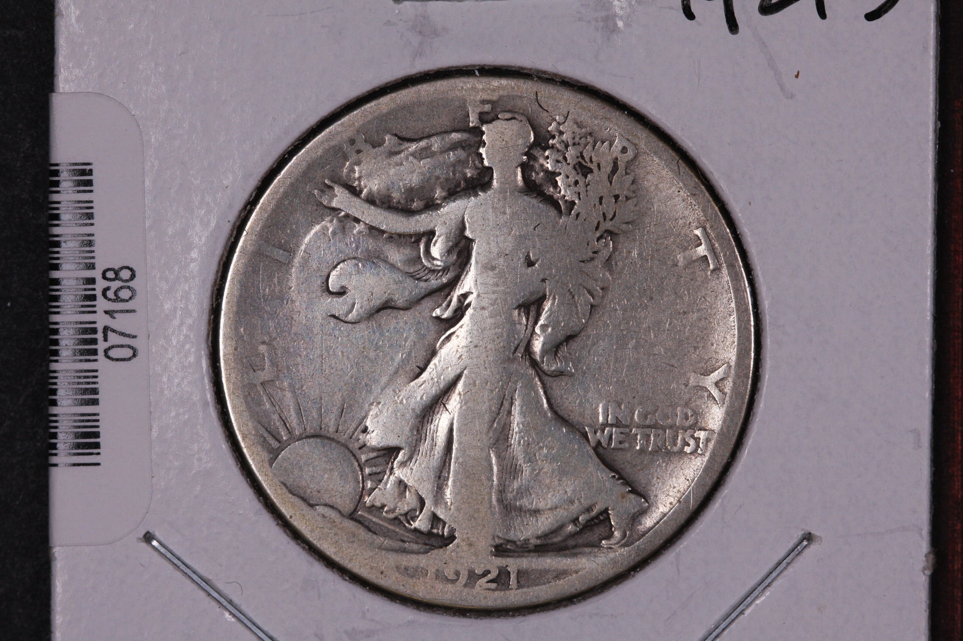 1921-S Walking Liberty Half Dollar. Circulated Condition. Store #07168