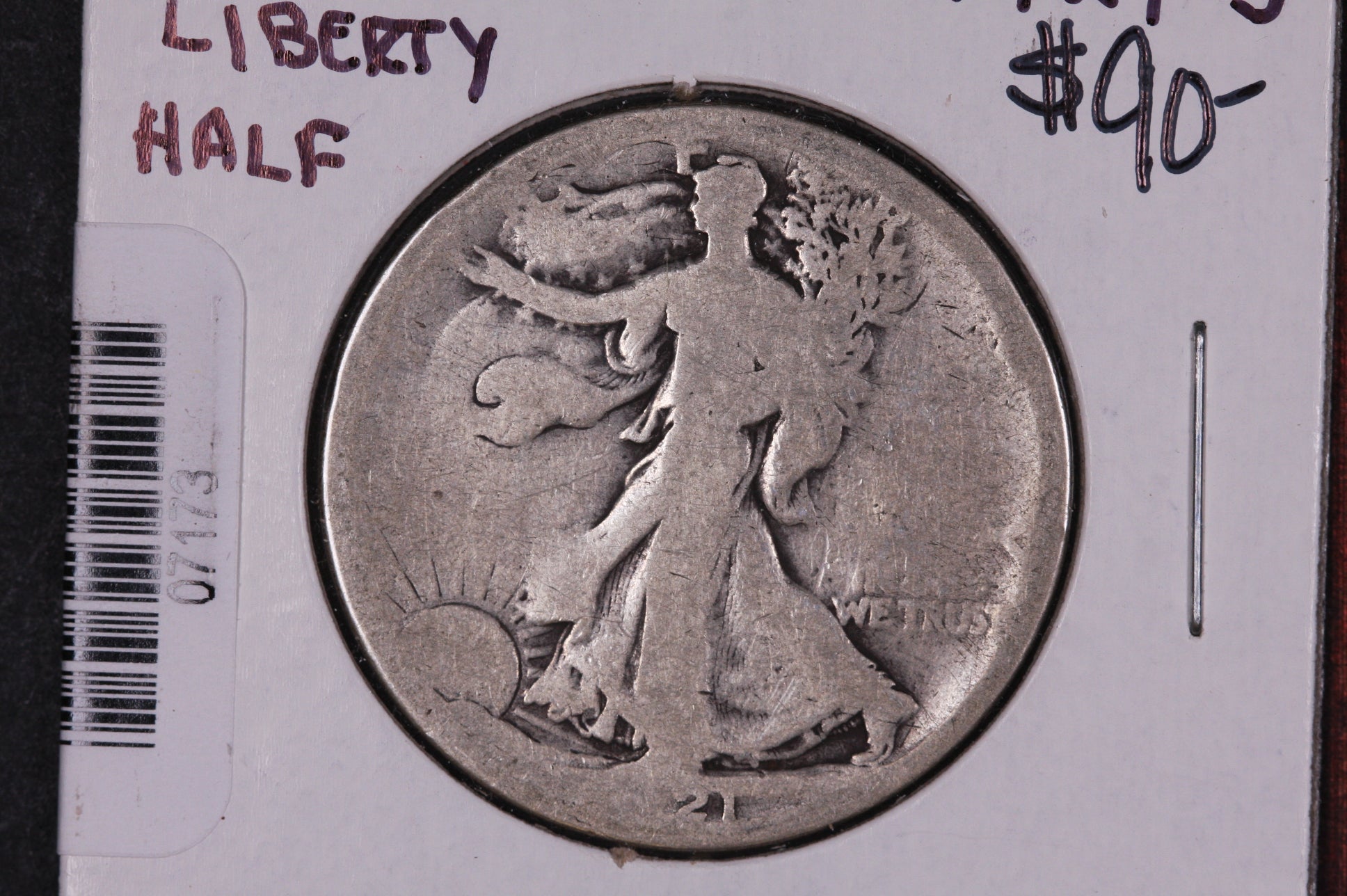 1921-S Walking Liberty Half Dollar. Circulated Condition. Store #07173