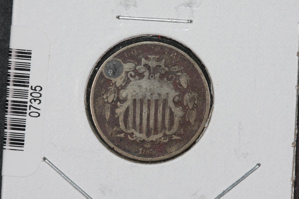 1868 Shield Nickel, Circulated Collectible Coin. Store #07305