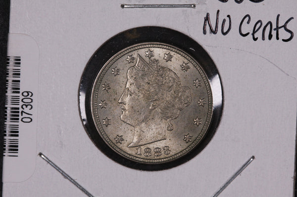 1883 Liberty Nickel, Un-Circulated Coin, No Cents. Store #07309