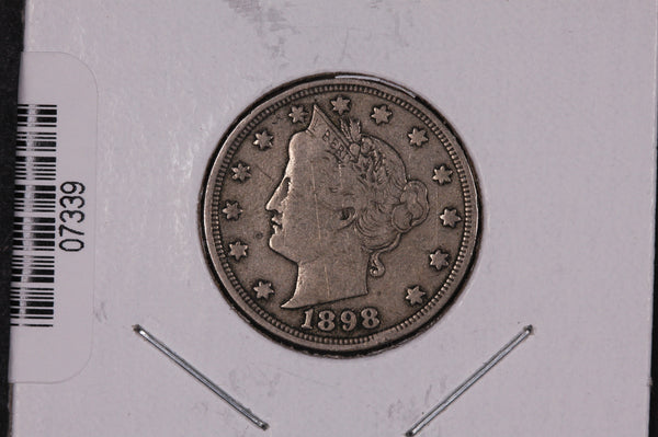 1898 Liberty Nickel, Circulated Collectible Coin.  Store #07339