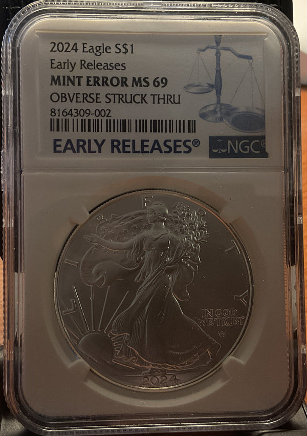 .999 Silver, 1 Troy Ounce, 2024 (W) American Silver Eagle, NGC MS-69, Store #AE0274
