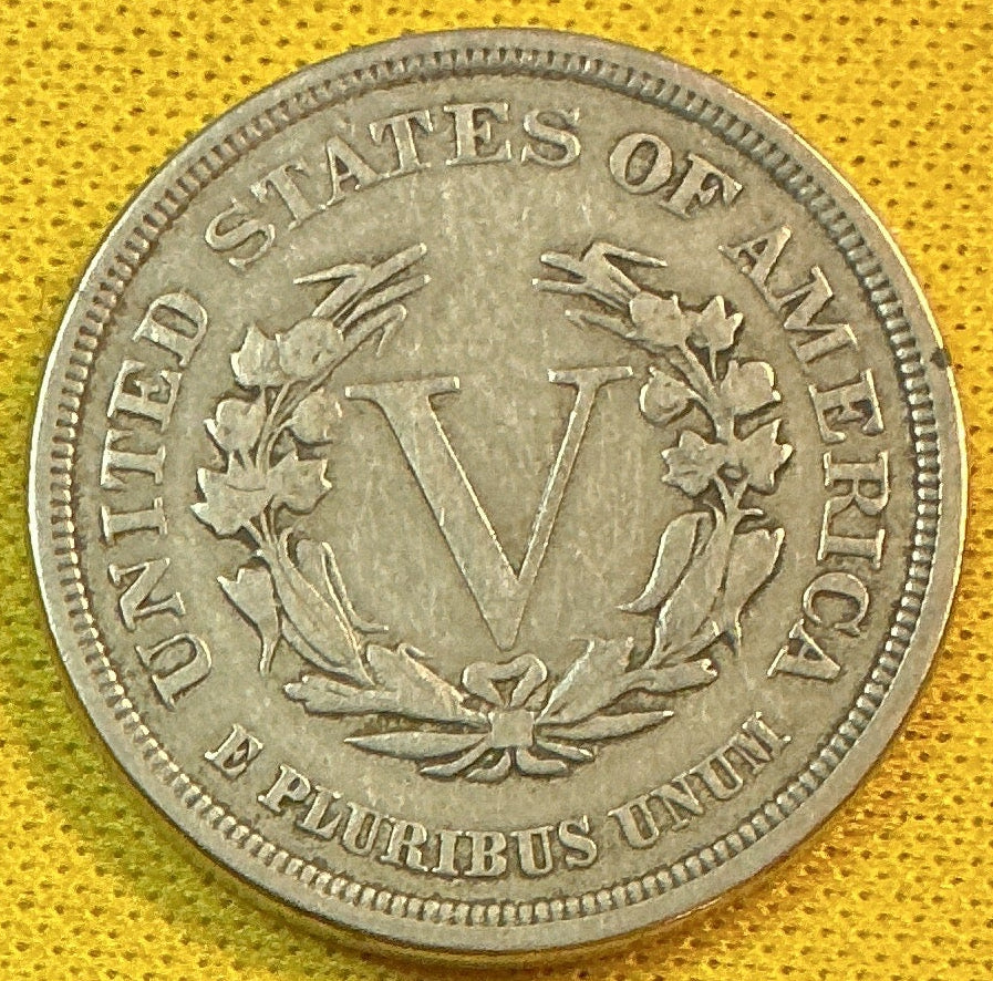 1883 Liberty Nickel., 'No Cents'., Very Fine Circulated Coin., Store Sale #NL866