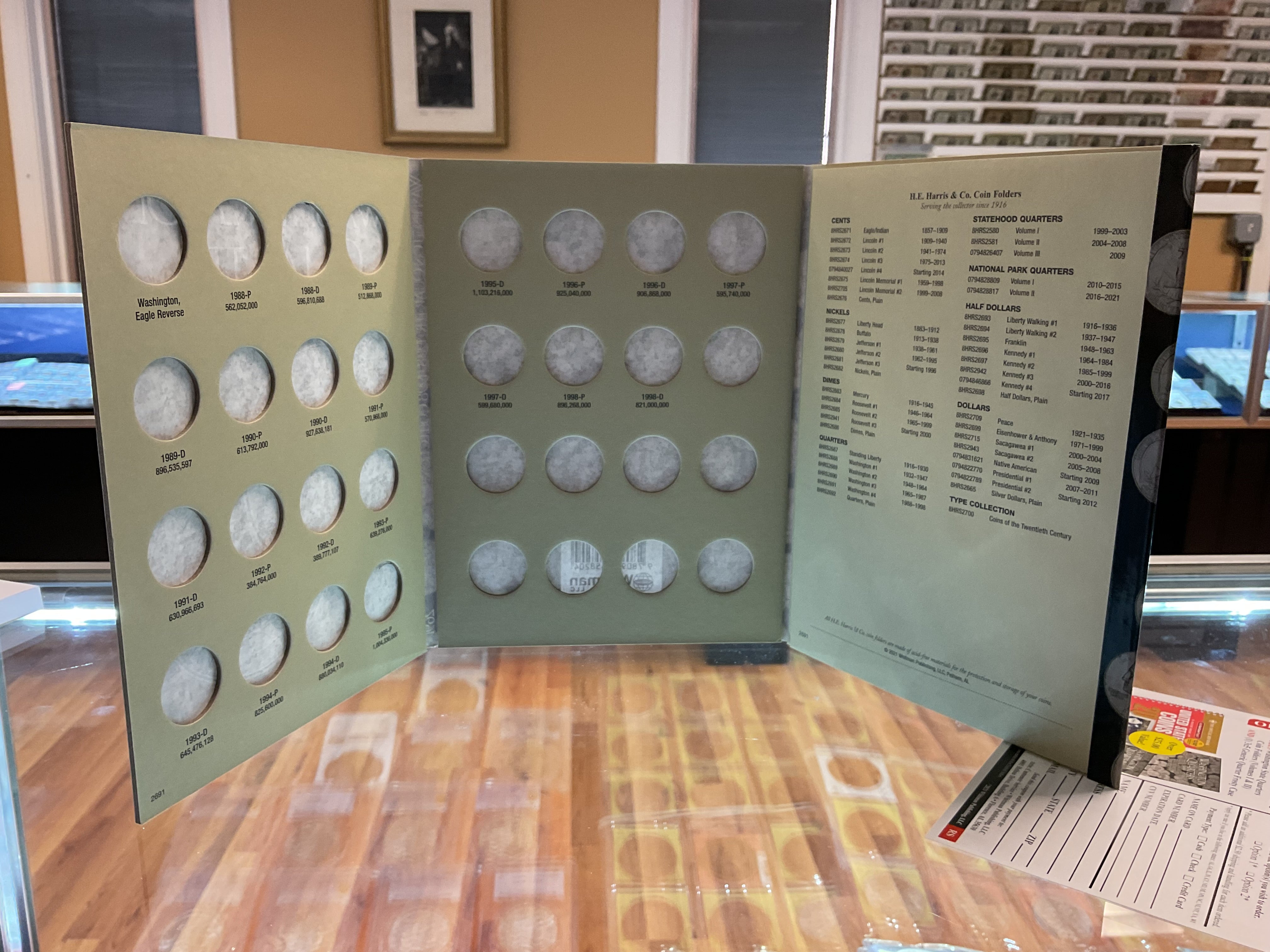 Washington Quarter, Harris Coin Folder, Collections 1988-1998