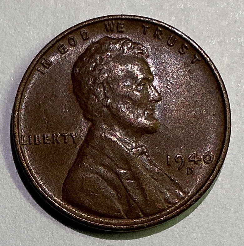 1940-D Lincoln Cent, About Uncirculated Coin, Store #CT1276
