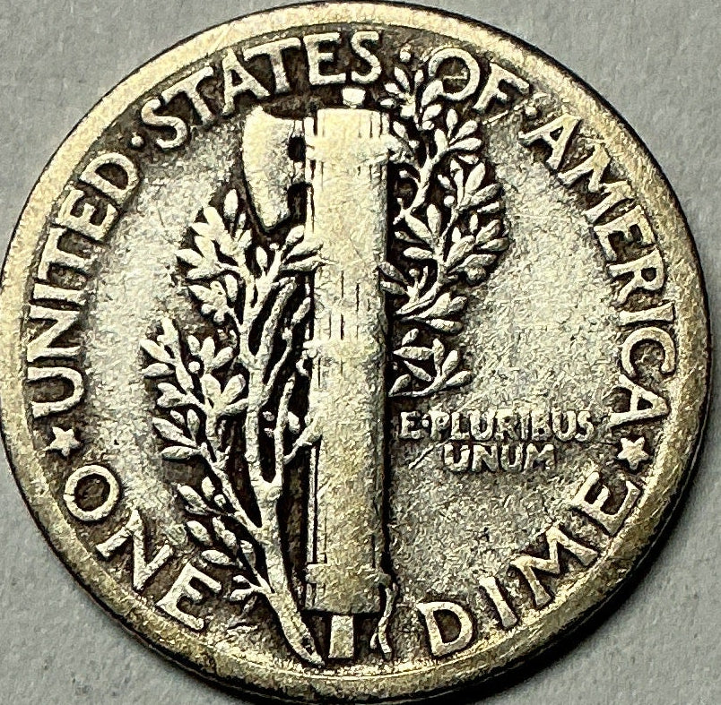 1929 Mercury Dime, Very Good+ Circulated Coin, Store #DE0973