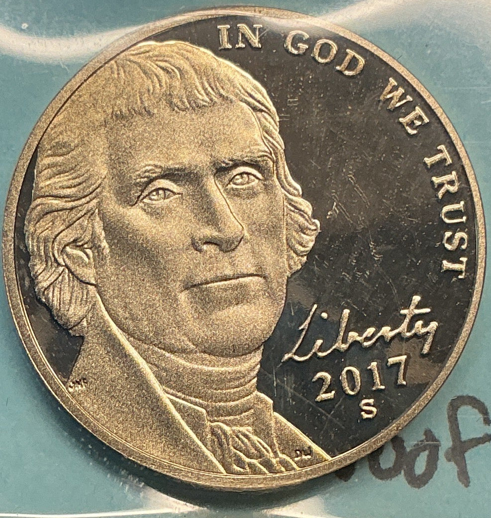 2017-S Jefferson Nickel, Uncirculated Proof Coin. Store #NL1370