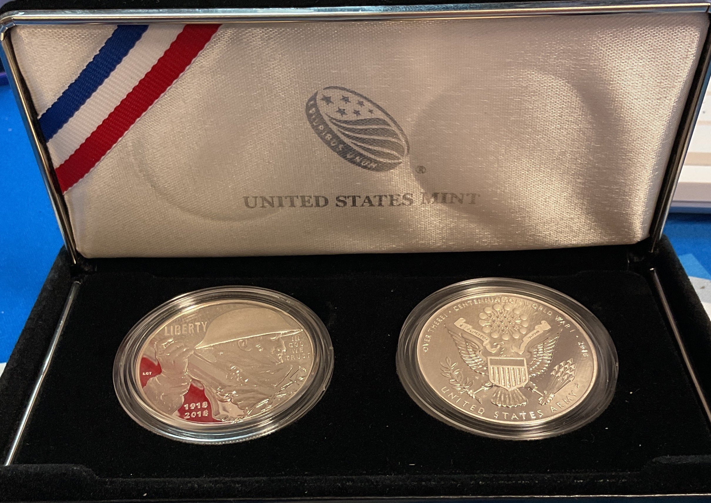 2018 World War I, Silver Dollar and Army Silver Medal Set, U.S. Mint #SR015