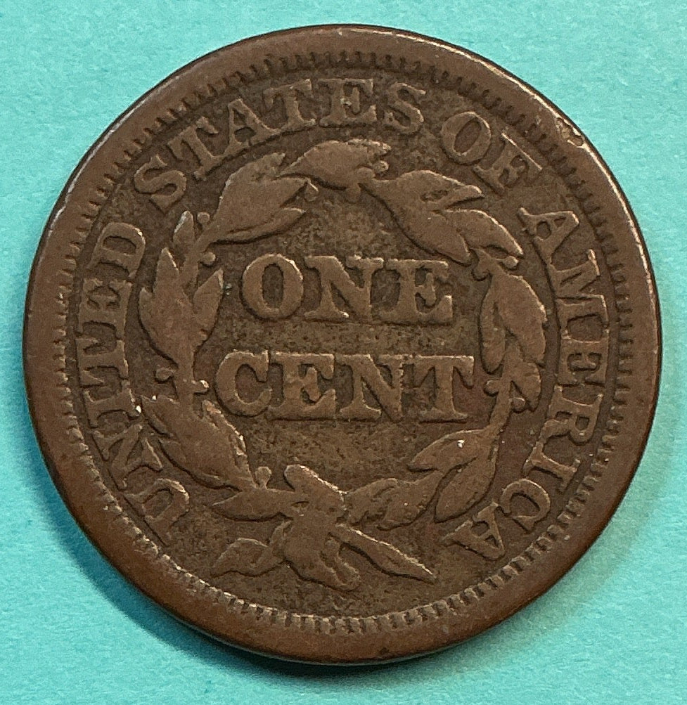 1847 Liberty Head Large Cent. Very Good Collectible Coin. Store #CT1394