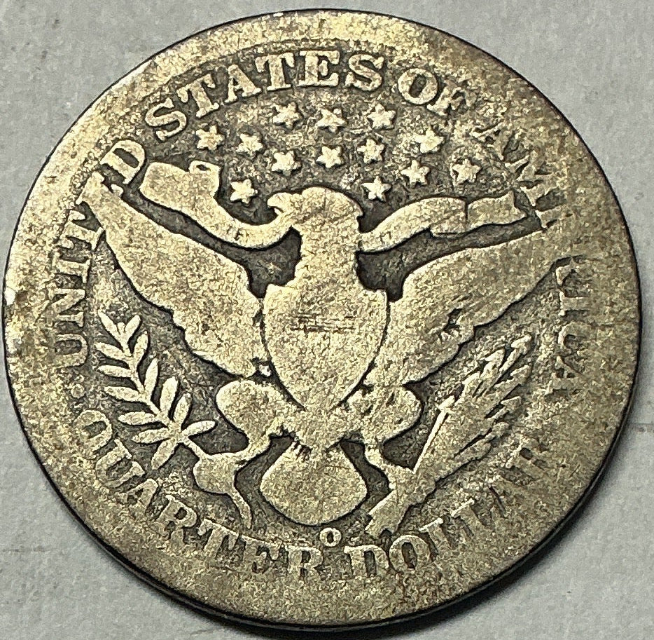 1897-O Barber Quarter, Good Circulated Coin, Store #QR1961