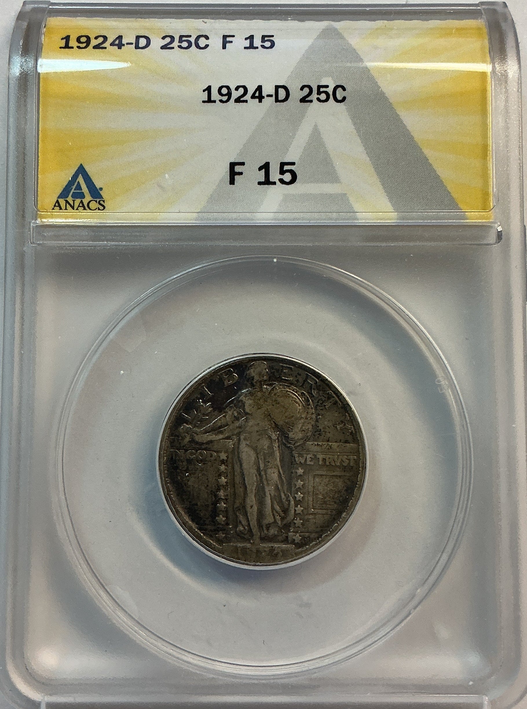 1924-D Standing Liberty Quarter, ANACS F-15, Store #QR1620