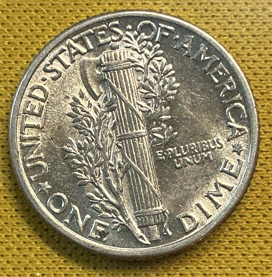 1936 Mercury Dime, Mint State+ Uncirculated Coin, Store #DE0639