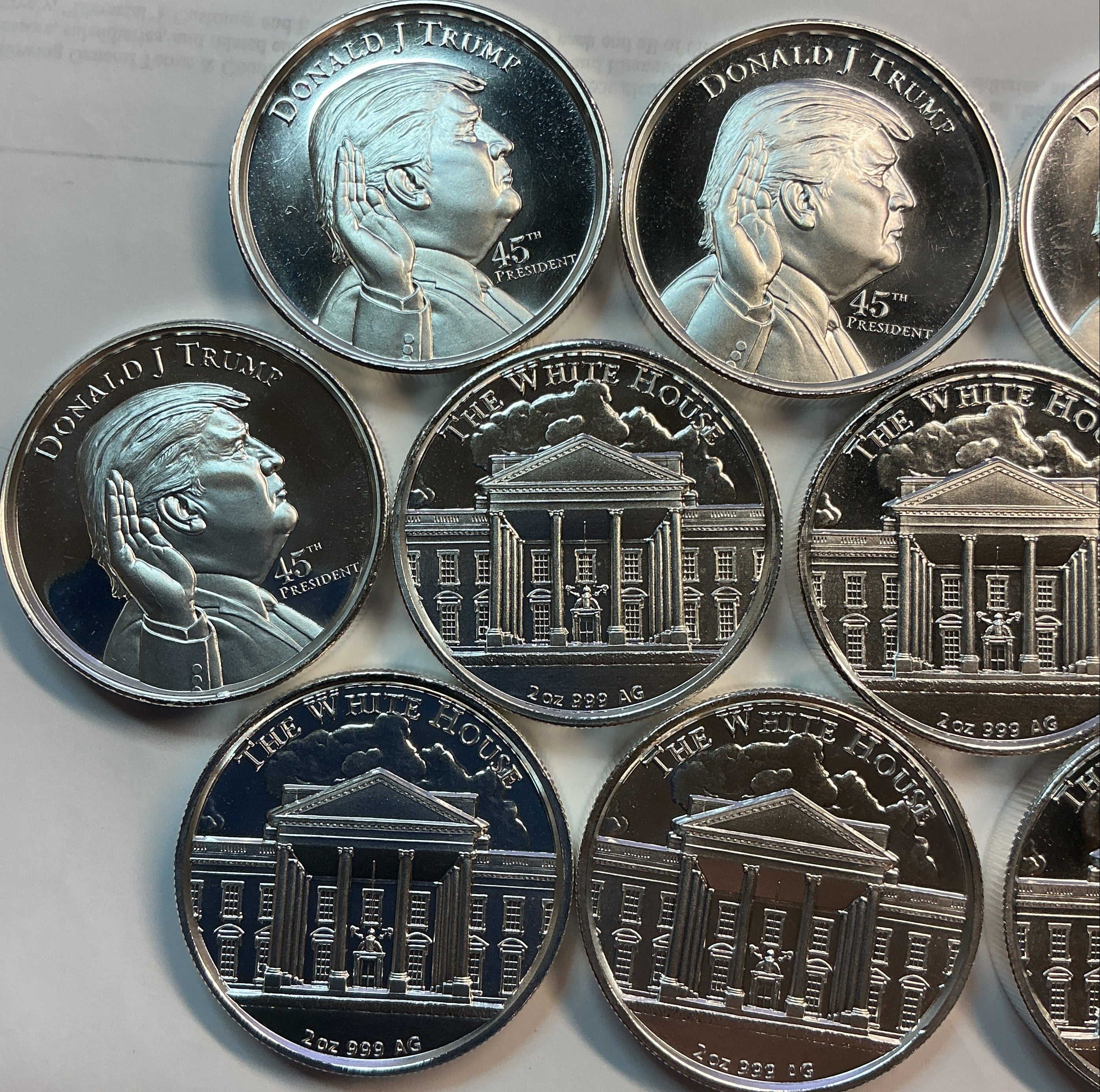 1 Roll of 10-2 Troy Ounces, Donald J. Trump 45th President .999 Silver Rounds, Store #SR055
