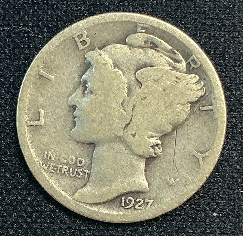 1927 Mercury Dime, Good Circulated Coin, Store #DE0590